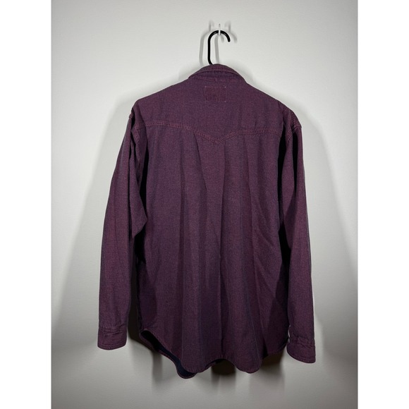 Garage Womens Purple Western Style Flannel Shirt Long Sleeve Button‎ Up Casual - Picture 3 of 3